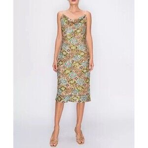 Endless Rose Sequin Slip Party Dress Multicolor Diamond Pattern Women’s Size S